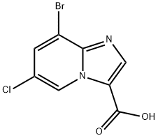 8-Bromo-6-chloro-imidazo[1,2-a]pyridine-3-carboxylic acid Struktur