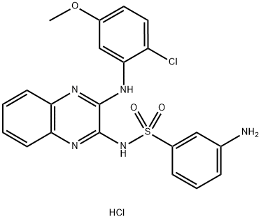 3-amino-N-(3-(2-chloro-5-methoxyphenylamino)quinoxalin-2-yl)benzenesulfonamide hydrochloride