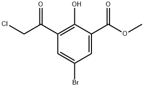 Methyl 5-Bromo-3-(2-chloroacetyl)-2-hydroxybenzoate Struktur