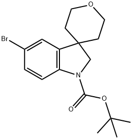 Tert-Butyl 5-Bromo-2',3',5',6'-Tetrahydrospiro[Indoline-3,4'-Pyran]-1-Carboxylate Struktur