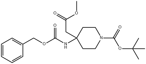 1-BOC-4-(CBZ-AMINO)-4-(2-METHOXY-2-OXOETHYL)PIPERIDINE Struktur