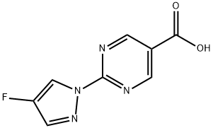 2-(4-FLUORO-1H-PYRAZOL-1-YL)PYRIMIDINE-5-CARBOXYLIC ACID Struktur