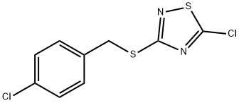 5-chloro-3-{[(4-chlorophenyl)methyl]sulfanyl}-1,2,4-thiadiazole Struktur