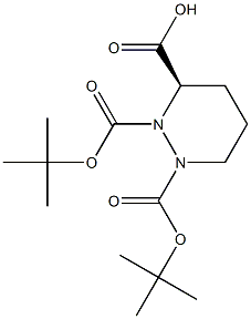 1,2,3-Pyridazinetricarboxylic acid, tetrahydro-, 1,2-bis(1,1-dimethylethyl) ester, (3R)- Struktur