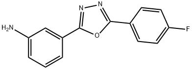 3-[5-(4-Fluoro-phenyl)-[1,3,4]oxadiazol-2-yl]-phenylamine Struktur