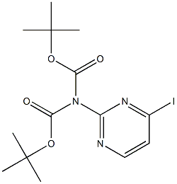 N,N-BIS(BOC)-4-IODOPYRIMIDIN-2-AMINE Struktur