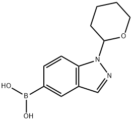 1-(TETRAHYDRO-2H-PYRAN-2-YL)-1H-INDAZOL-5-YL-5-BORONIC ACID Struktur