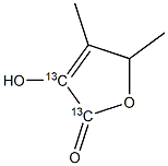 4,5-Dimethyl-3-hydroxy-2(5H)-furanone-13C2 Struktur