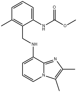 Carbamic acid,N-[2-[[(2,3-dimethylimidazo[1,2-a]pyridin-8-yl)amino]methyl]-3-methylphenyl]-,methyl ester Struktur