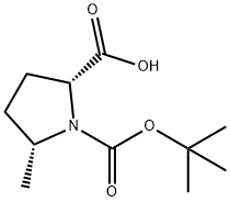 (2R,5R)-1-(tert-butoxycarbonyl)-5-methylpyrrolidine-2-carboxylic acid Struktur