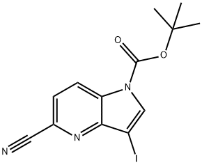 5-Cyano-3-iodo-pyrrolo[3,2-b]pyridine-1-carboxylic acid tert-butyl ester Struktur