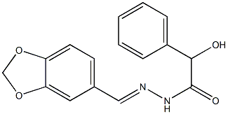 N'-[(E)-1,3-benzodioxol-5-ylmethylidene]-2-hydroxy-2-phenylacetohydrazide Struktur