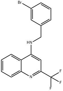 (3-Bromo-benzyl)-(2-trifluoromethyl-quinolin-4-yl)-amine Struktur