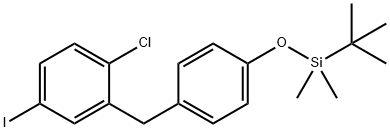 (4-(5-Iodo-2-chlorobenzyl)phenoxy)(tert-butyl)dimethylsilane Struktur