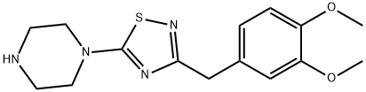 1-{3-[(3,4-dimethoxyphenyl)methyl]-1,2,4-thiadiazol-5-yl}piperazine Struktur