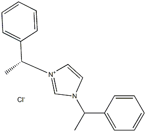 1H-Imidazolium, 1,3-bis[(1S)-1-phenylethyl]-, chloride Struktur