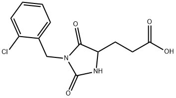 3-{1-[(2-chlorophenyl)methyl]-2,5-dioxoimidazolidin-4-yl}propanoic acid Struktur