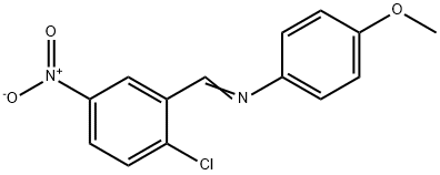 N-(2-chloro-5-nitrobenzylidene)-4-methoxyaniline Struktur