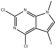 2,4-dichloro-5-iodo-7-methyl-7H-pyrrolo[2,3-d]pyrimidine Struktur