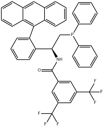 N-[(1S)-1-[2-(9-anthracenyl)phenyl]-2-(diphenylphosphino)ethyl]-3,5-bis(trifluoromethyl)-Benzamide Struktur