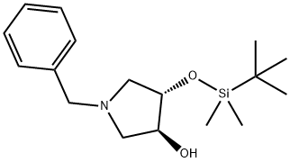 (3S,4S)-1-benzyl-4-[(tert-butyldimethylsilyl)oxy]pyrrolidin-3-ol Struktur