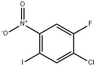 1-Chloro-2-fluoro-5-iodo-4-nitro-benzene Struktur