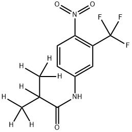 2,3,3,3-tetradeuterio-N-[4-nitro-3-(trifluoromethyl)phenyl]-2-(trideuteriomethyl)propanamide Struktur