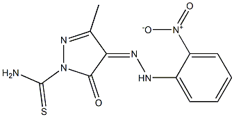 1H-Pyrazole-1-carbothioamide,4,5-dihydro-3-methyl-4-[2-(2-nitrophenyl)hydrazinylidene]-5-oxo- Struktur