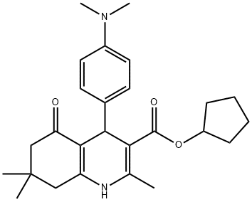 cyclopentyl 4-[4-(dimethylamino)phenyl]-2,7,7-trimethyl-5-oxo-1,4,5,6,7,8-hexahydroquinoline-3-carboxylate Struktur