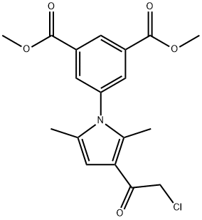 dimethyl 5-(3-(2-chloroacetyl)-2,5-dimethyl-1H-pyrrol-1-yl)isophthalate Struktur