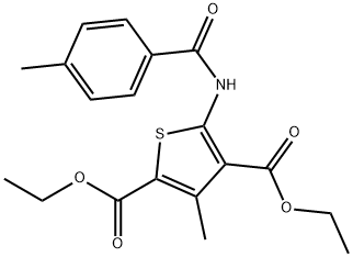 diethyl 3-methyl-5-(4-methylbenzamido)thiophene-2,4-dicarboxylate Struktur