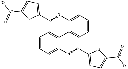 N,N'-bis[(5-nitro-2-thienyl)methylene]-2,2'-biphenyldiamine Struktur