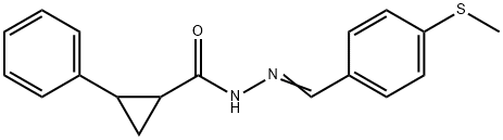 N'-[4-(methylsulfanyl)benzylidene]-2-phenylcyclopropanecarbohydrazide Struktur