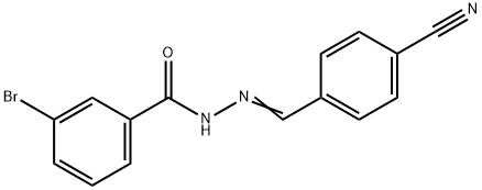 3-bromo-N'-(4-cyanobenzylidene)benzohydrazide Struktur