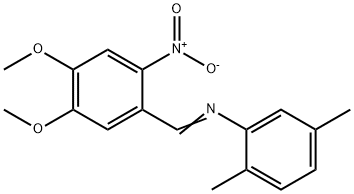 N-(4,5-dimethoxy-2-nitrobenzylidene)-2,5-dimethylaniline Struktur