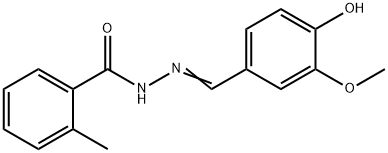 N'-(4-hydroxy-3-methoxybenzylidene)-2-methylbenzohydrazide Struktur