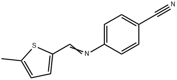 4-{[(5-methyl-2-thienyl)methylene]amino}benzonitrile Struktur