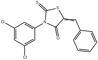 (Z)-5-benzylidene-3-(3,5-dichlorophenyl)-2-thioxothiazolidin-4-one Struktur