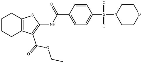 ethyl 2-(4-(morpholinosulfonyl)benzamido)-4,5,6,7-tetrahydrobenzo[b]thiophene-3-carboxylate Struktur