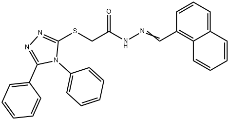 2-[(4,5-diphenyl-1,2,4-triazol-3-yl)sulfanyl]-N-[(E)-naphthalen-1-ylmethylideneamino]acetamide Struktur