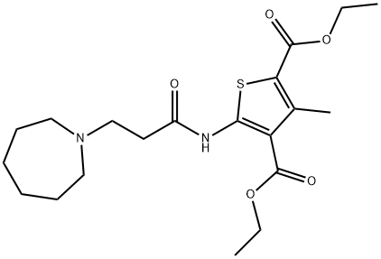 diethyl 5-(3-(azepan-1-yl)propanamido)-3-methylthiophene-2,4-dicarboxylate Struktur