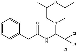 2-phenyl-N-(2,2,2-trichloro-1-(2,6-dimethylmorpholino)ethyl)acetamide Struktur