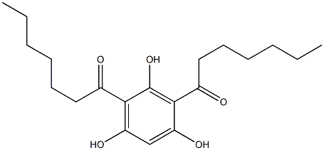 1-Heptanone, 1,1'-(2,4,6-trihydroxy-1,3-phenylene)bis- Struktur