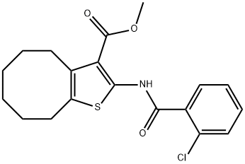 methyl 2-{[(2-chlorophenyl)carbonyl]amino}-4,5,6,7,8,9-hexahydrocycloocta[b]thiophene-3-carboxylate Struktur