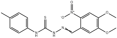 4,5-dimethoxy-2-nitrobenzaldehyde N-(4-methylphenyl)thiosemicarbazone Struktur