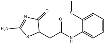 2-(2-imino-4-oxothiazolidin-5-yl)-N-(2-(methylthio)phenyl)acetamide Struktur