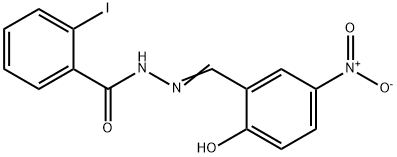 N'-(2-hydroxy-5-nitrobenzylidene)-2-iodobenzohydrazide Struktur