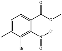 3-Bromo-4-methyl-2-nitro-benzoic acid methyl ester Struktur