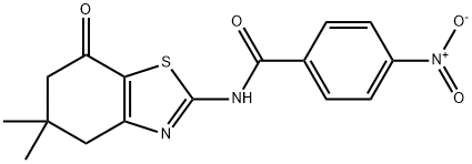 N-(5,5-dimethyl-7-oxo-4,5,6,7-tetrahydrobenzo[d]thiazol-2-yl)-4-nitrobenzamide Struktur