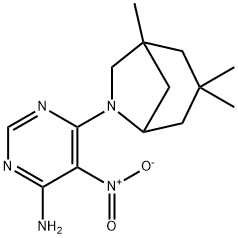 5-nitro-6-(1,3,3-trimethyl-6-azabicyclo[3.2.1]octan-6-yl)pyrimidin-4-amine Struktur